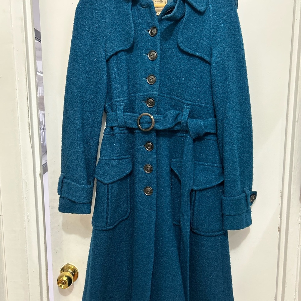 Nanette Lepore Teal Pea Coat